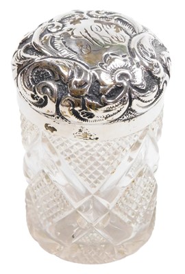 Lot 324 - An Edward VII cut glass and silver lidded...