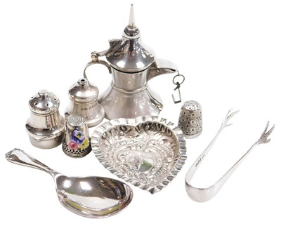 Lot 329 - A Victorian silver heart shaped dish, embossed...