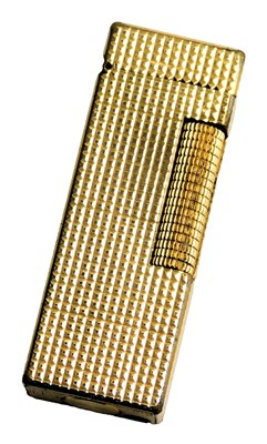 Lot 330 - A Dunhill gold plated pocket lighter, 6cm high.