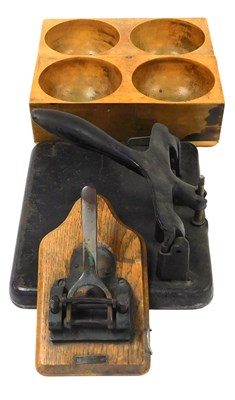 Lot 357 - A pair of wooden solid block coin trays, 30cm...