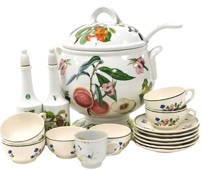 Lot 362 - A Portmeirion pottery Pomona pattern soup...