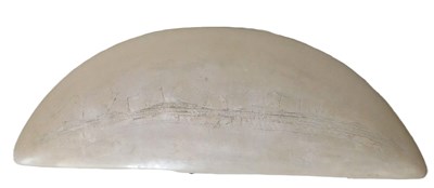 Lot 239 - A demi-lune shaped Studio pottery cream...