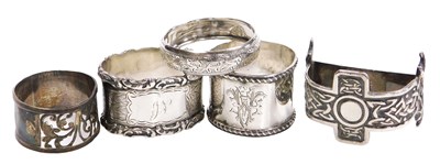 Lot 368 - A Scottish silver Celtic design napkin ring,...
