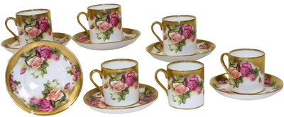 Lot 371 - A set of six Royal Chelsea porcelain Gold Rose...