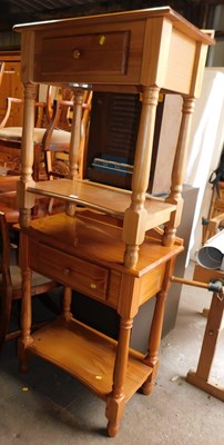 Lot 1020 - A pair of pine side tables, each with a raised...