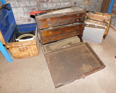 Lot 1044 - Various tools, to include a stained pine tool...