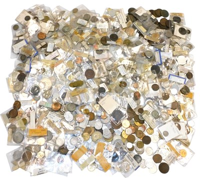 Lot 380 - Assorted world coinage, organised by country,...