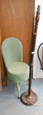 Lot 1139 - A green painted wicker bedroom chair, together...