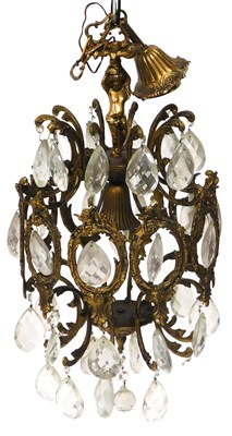 Lot 384 - A 20thC continental brass chandelier, of...