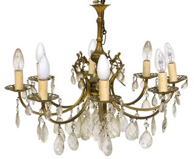 Lot 387 - A 20thC continental eight branch chandelier,...