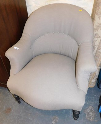 Lot 1096 - A Victorian armchair, later upholstered in...