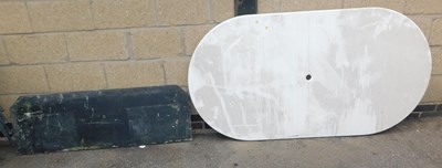 Lot 1162 - A section of black marble, 48cm x 136cm,...