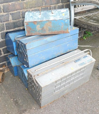 Lot 1157 - A group of Cantilever metal toolboxes.