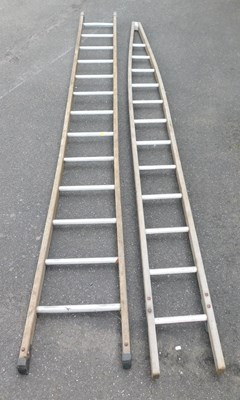 Lot 1160 - Two wooden ladders.
