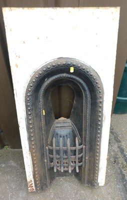 Lot 1160 - A part painted cast iron fireplace.
