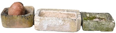 Lot 396 - A reconstituted stone sink, 79cm wide, 47cm...