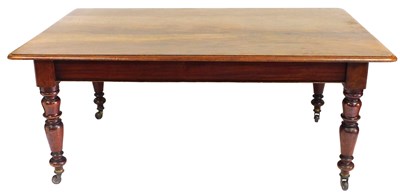 Lot 405 - A Victorian mahogany dining table, raised on...
