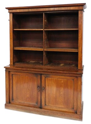 Lot 415 - A Victorian mahogany cupboard bookcase, the...