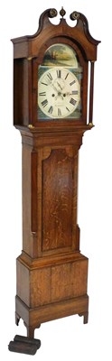 Lot 416 - A Georgian oak and mahogany longcase clock, by...