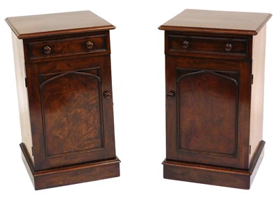 Lot 440 - A pair of Victorian mahogany bedside cupboards,...