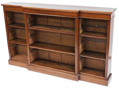 Lot 442 - A Victorian mahogany break front bookcase,...