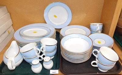 Lot 2027 - A Doulton blue and white ground part tea and...