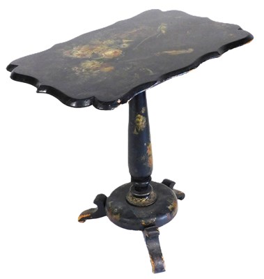 Lot 468 - An early 19thC papier mache tilt top...