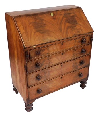 Lot 736 - A Victorian mahogany bureau, the fall flap...