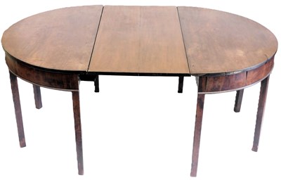 Lot 724 - A George III mahogany D-end dining table, with...