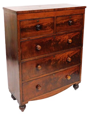Lot 479 - A Victorian mahogany chest, of two short over...