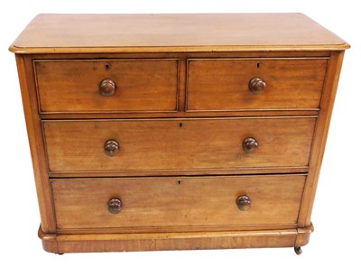 Lot 481 - A Victorian mahogany chest, of two short over...