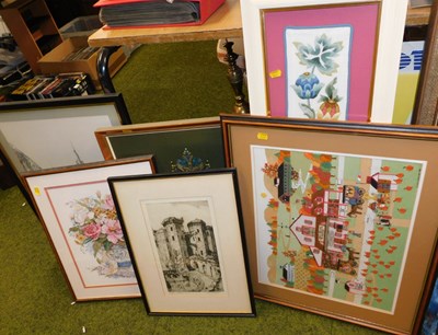 Lot 2173 - Various pictures and prints, etc., to include...