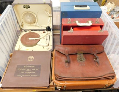 Lot 2183 - A Philips portable turntable, together with...