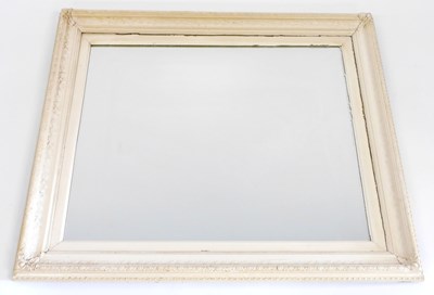 Lot 2239 - A white painted rectangular wall mirror, 85cm...