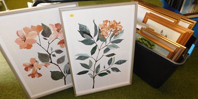 Lot 2205 - Various botanical related prints, embroideries,...