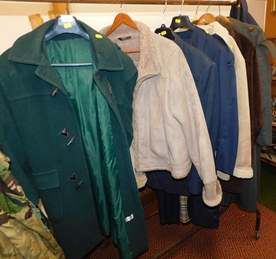 Lot 2228 - Various coats, to include a green duffle coat,...