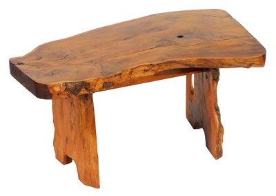 Lot 491 - A yew wood occasional table, with a shaped top,...