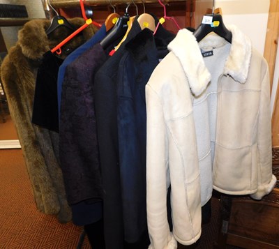 Lot 2231 - Various coats, to include a Wallis black suede...
