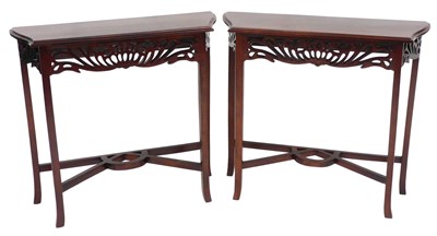 Lot 493 - A pair of reproduction console tables, with a...
