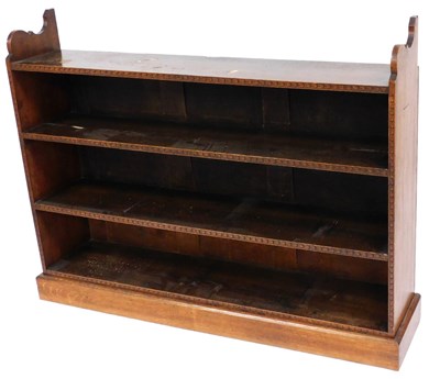 Lot 494 - A Victorian oak open bookcase, of three...