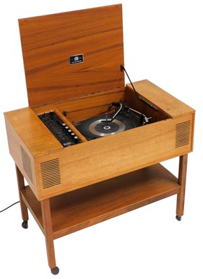 Lot 496 - A Garrard teak cased radiogram, raised on...