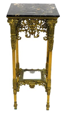 Lot 500 - A French 19thC brass torchere stand, with a...