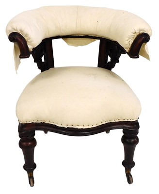 Lot 518 - A Victorian mahogany framed tub armchair,...