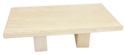 Lot 541 - An Italian travertine marble coffee table, the...