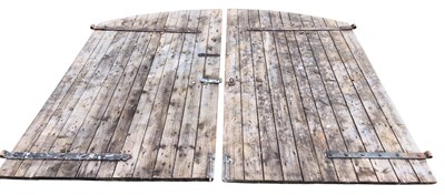 Lot 755 - A pair of wooden granary doors, with iron...