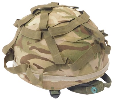 Lot 216 - A British Army MK7 combat helmet, inscribed to...