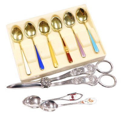 Lot 325 - A set of six mid century silver gilt and...
