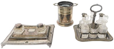 Lot 238 - A late 19th/early 20thC silver plated desk...