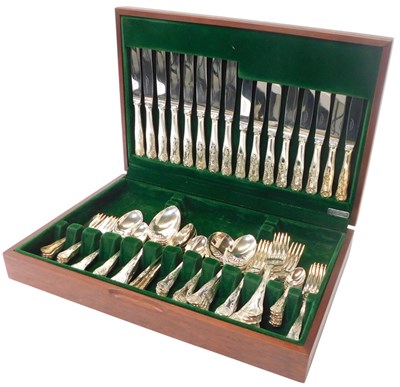 Lot 244 - A King's pattern canteen of cutlery, for eight...