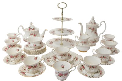 Lot 255 - A Royal Albert Lavender Rose pattern part tea...